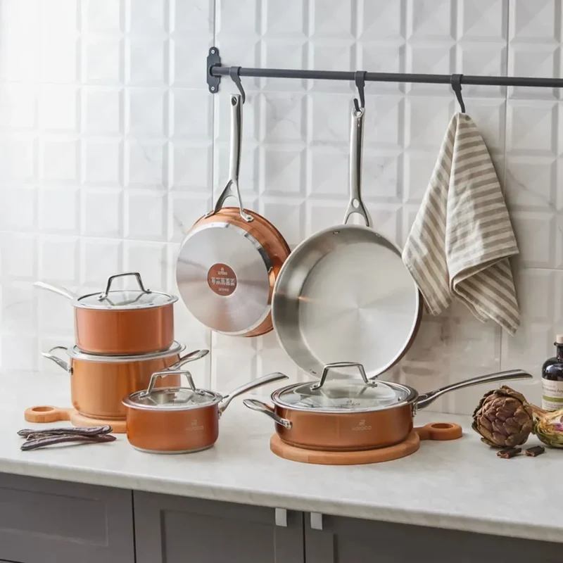 Karaca Rosegold Induktions Edelstahl Kochtopfset 10 teilig