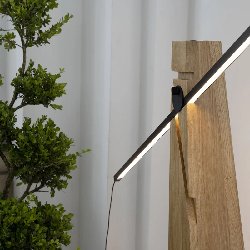 Wooden Floor Lamp ASTOLFO by Amedeo G. Cavalchini for Lumen Center