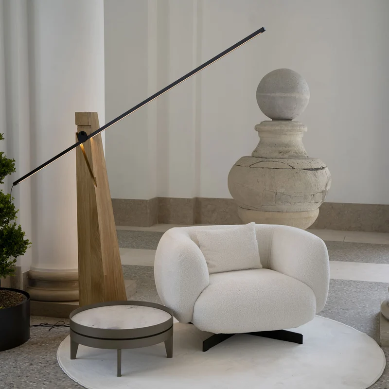 Wooden Floor Lamp ASTOLFO by Amedeo G. Cavalchini for Lumen Center