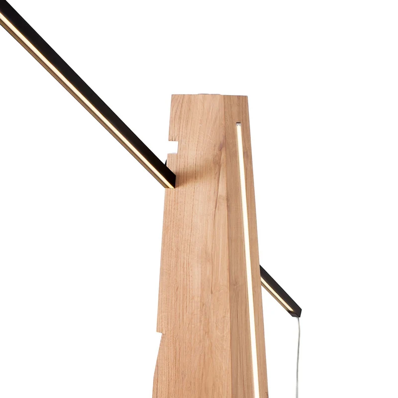 Wooden Floor Lamp ASTOLFO by Amedeo G. Cavalchini for Lumen Center