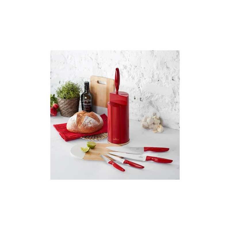 Karaca Retro Rot Messer-Set, 6-teilig