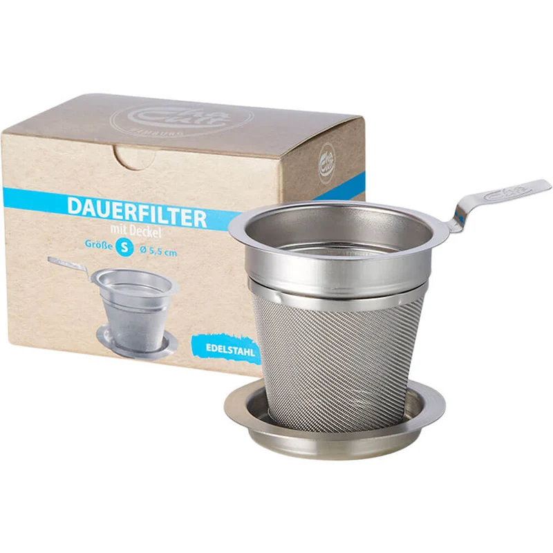 Teedauerfilter Edelstahl mit Ablage in fünf Größen