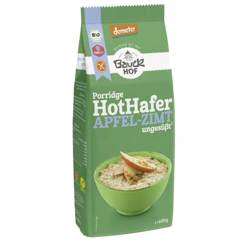 Bauck Mühle Hot Hafer Apfel-Zimt 400g Demeter - glutenfrei