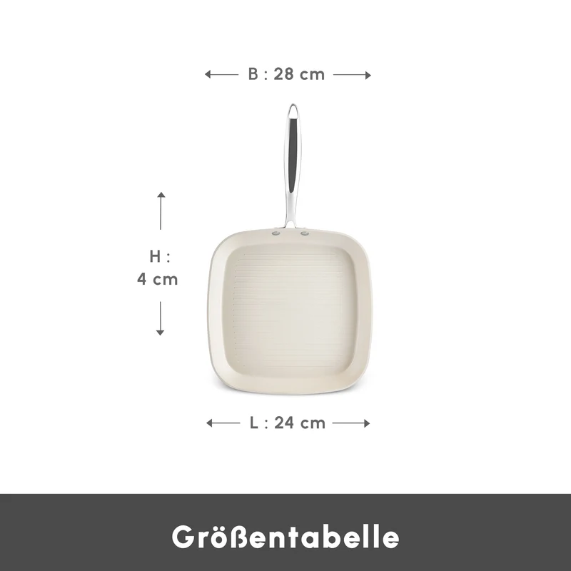 Karaca Swiss Crystal Almond Cream Stielgrill 28 cm