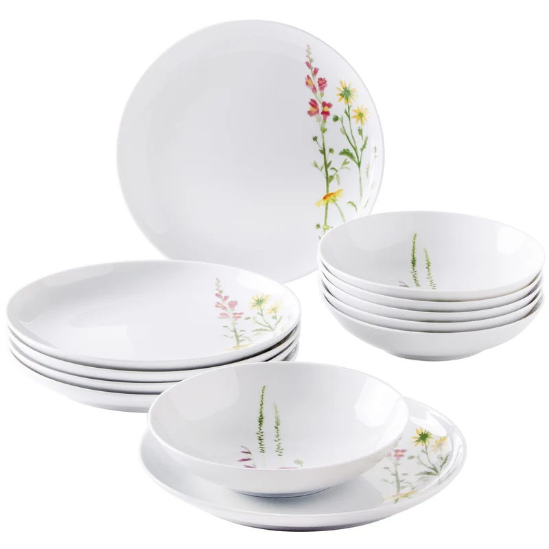 KAHLA Five Senses Wildblume Tafelservice 12tlg. Wildblume rot/gelb