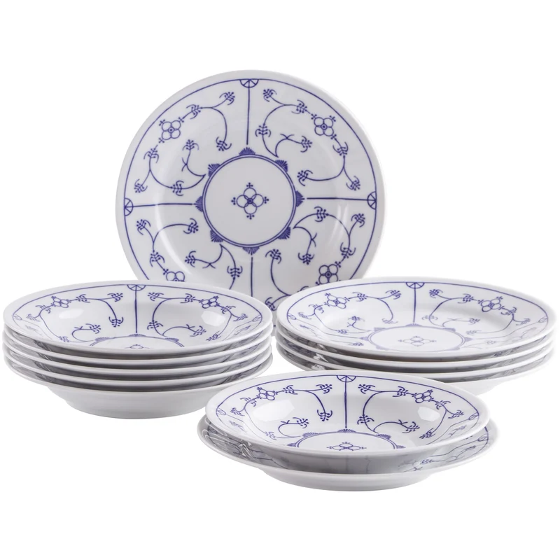 KAHLA Blau Saks Tafelservice 12tlg. Blau Saks