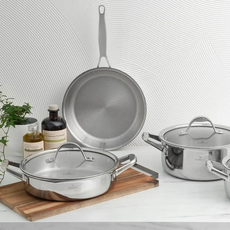 Karaca PowerSteel 316+ 3Ply Stahl Wabentopf 24 cm 4.6 Lt