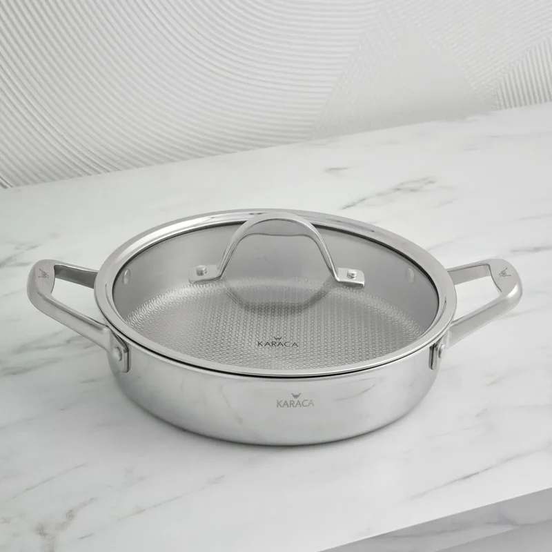 Karaca PowerSteel 316+ 3Ply Stahl Wabentopf 24 cm 4.6 Lt