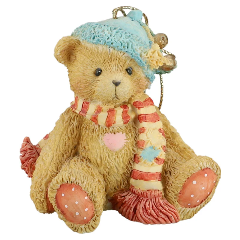 Teddy 951226 "Bear With Holly On Hat" Hanging Ornament