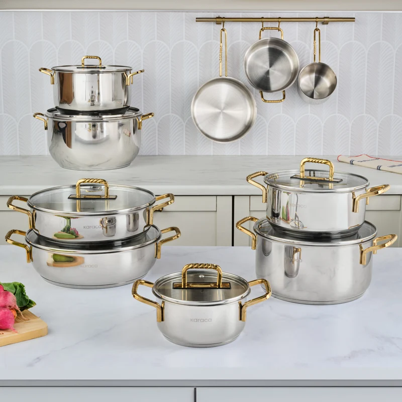 Karaca Maçka Induktionsboden Stahlpfanne 24 cm Gold