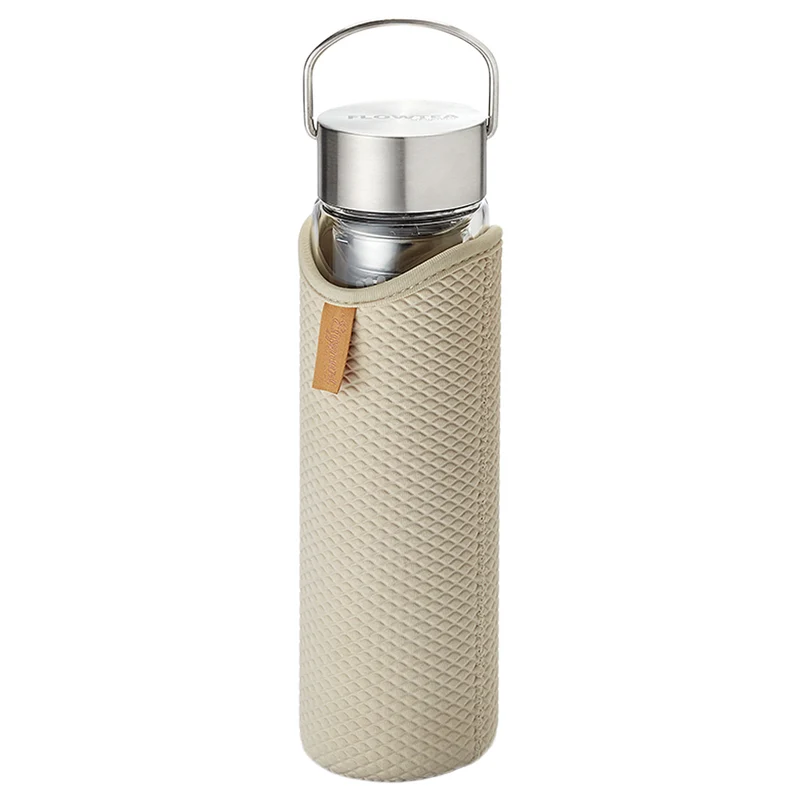 Doppelwandiger Glas To Go Becher Flowtea