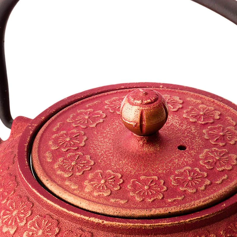 Gusseisen Teekanne Shanghai mit 2 Tassen, pink/gold
