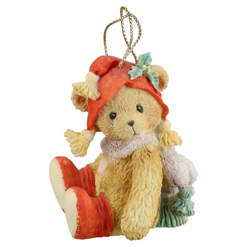 Teddy 951226 "Bear With Green Stocking Cap" Hanging Ornament