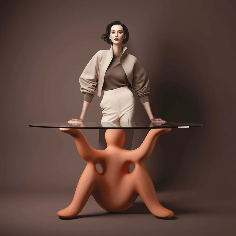 Round Dining Table HELPYOURSELF TABLE by Philippe Starck for Qeeboo