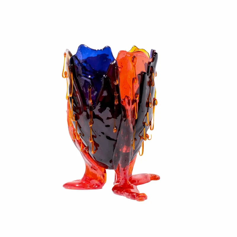 Resin Vase CLEAR SPECIAL EXTRACOLOUR Blue by Gaetano Pesce for Fish Design