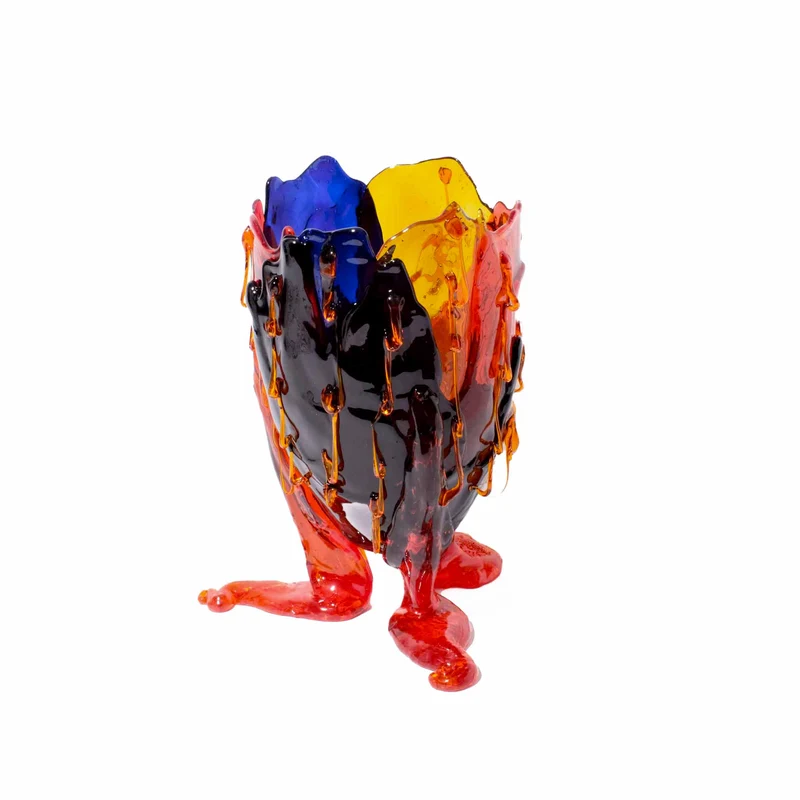 Resin Vase CLEAR SPECIAL EXTRACOLOUR Blue by Gaetano Pesce for Fish Design