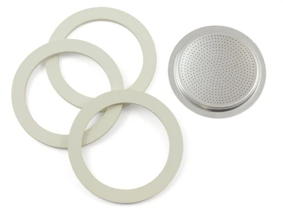 Bialetti 3 Dichtungen + 1 Filter für 3 & 4 T Aluminiumkocher