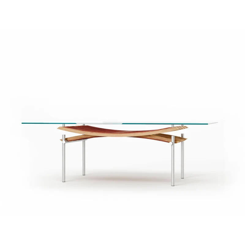 Wood and Glass Coffee Table VINCI by Winetage