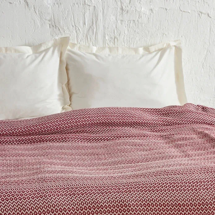 Karaca Home Levi Pikee für Doppelbett Dunkelrot