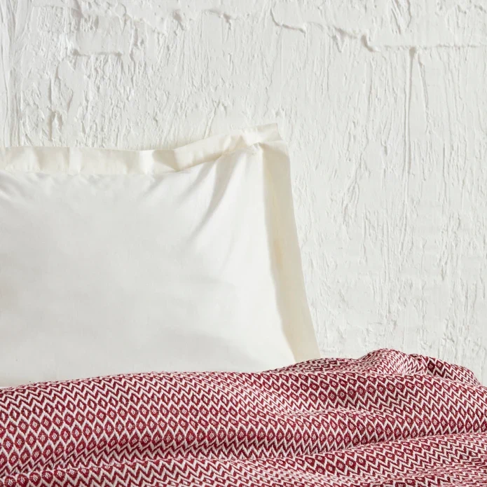 Karaca Home Levi Pikee für Doppelbett Dunkelrot