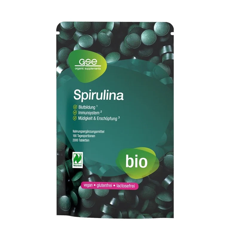 GSE Naturland Bio Spirulina 2.000 Tabletten à 500 mg, 1kg