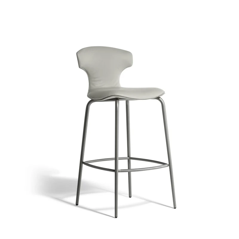 Leather Bar Stool MONTERA MAS by Roberto Lazzeroni for Poltrona Frau