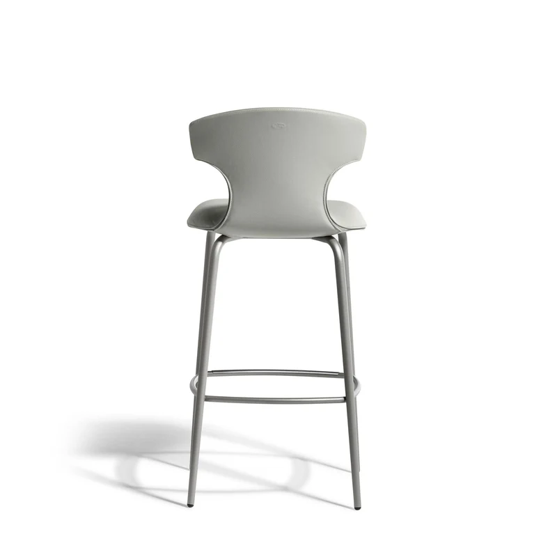 Leather Bar Stool MONTERA MAS by Roberto Lazzeroni for Poltrona Frau