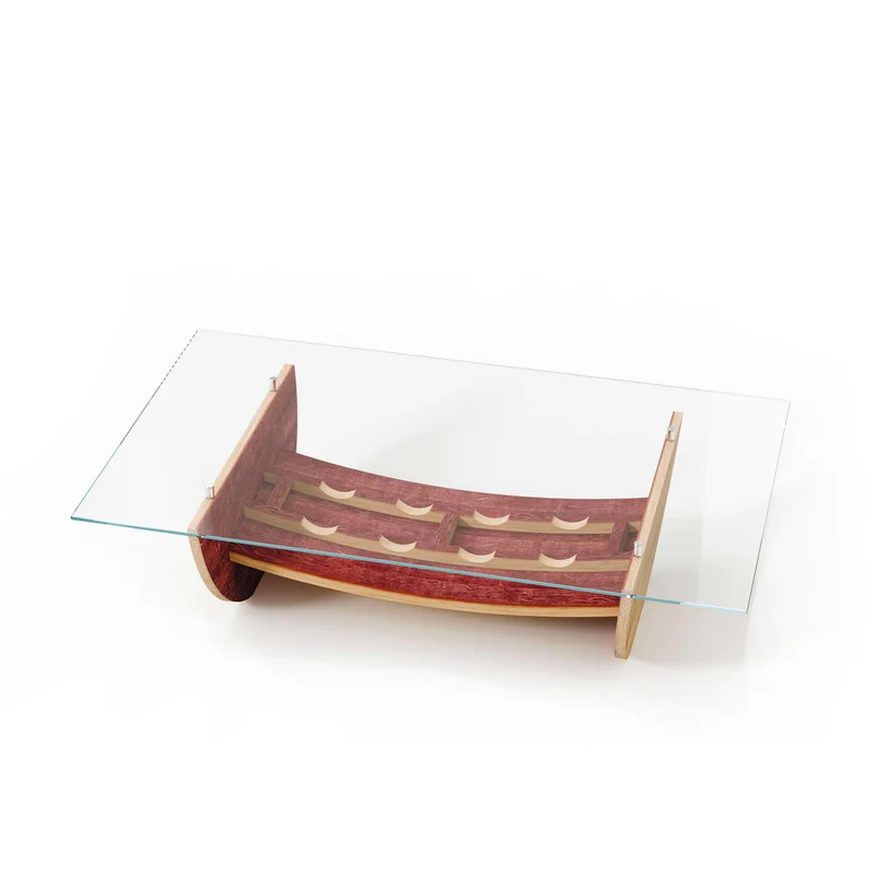 Wine Rack Coffee Table from Wine Barrels - CANAI by Winetage