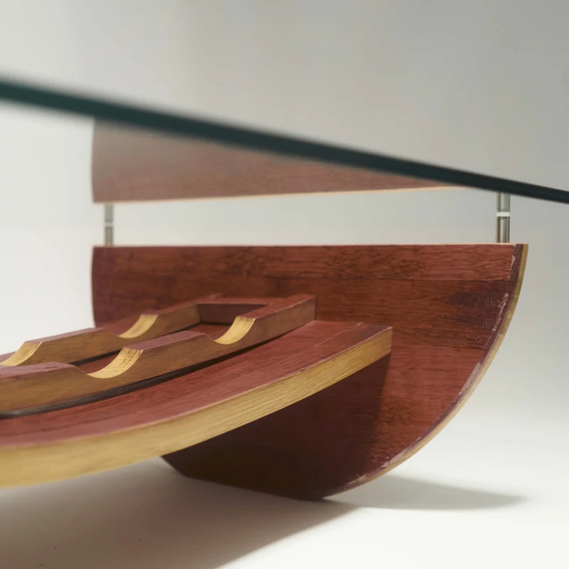 Wine Rack Coffee Table from Wine Barrels - CANAI by Winetage