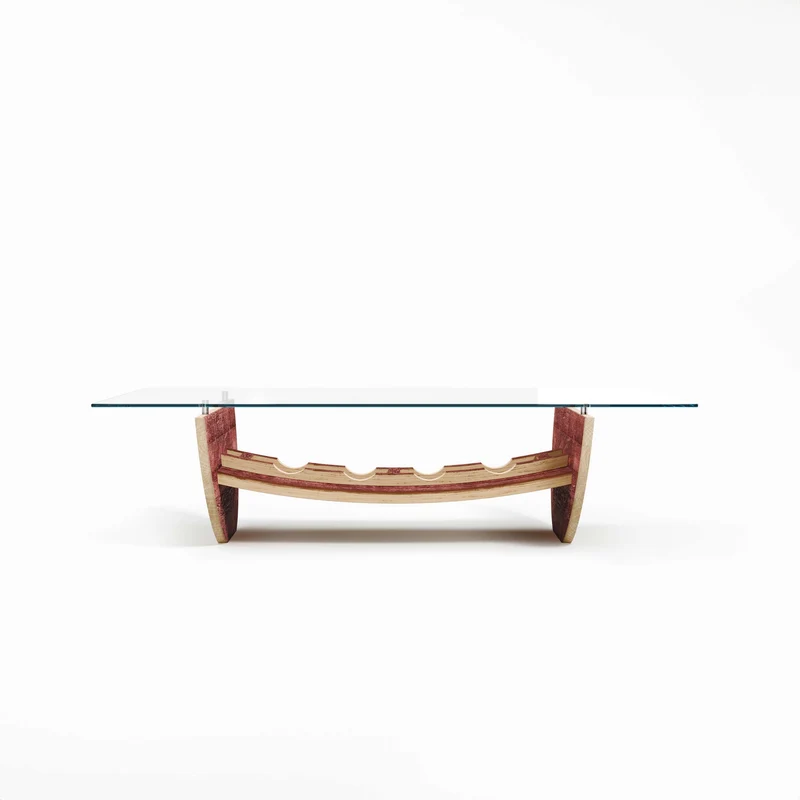 Wine Rack Coffee Table from Wine Barrels - CANAI by Winetage