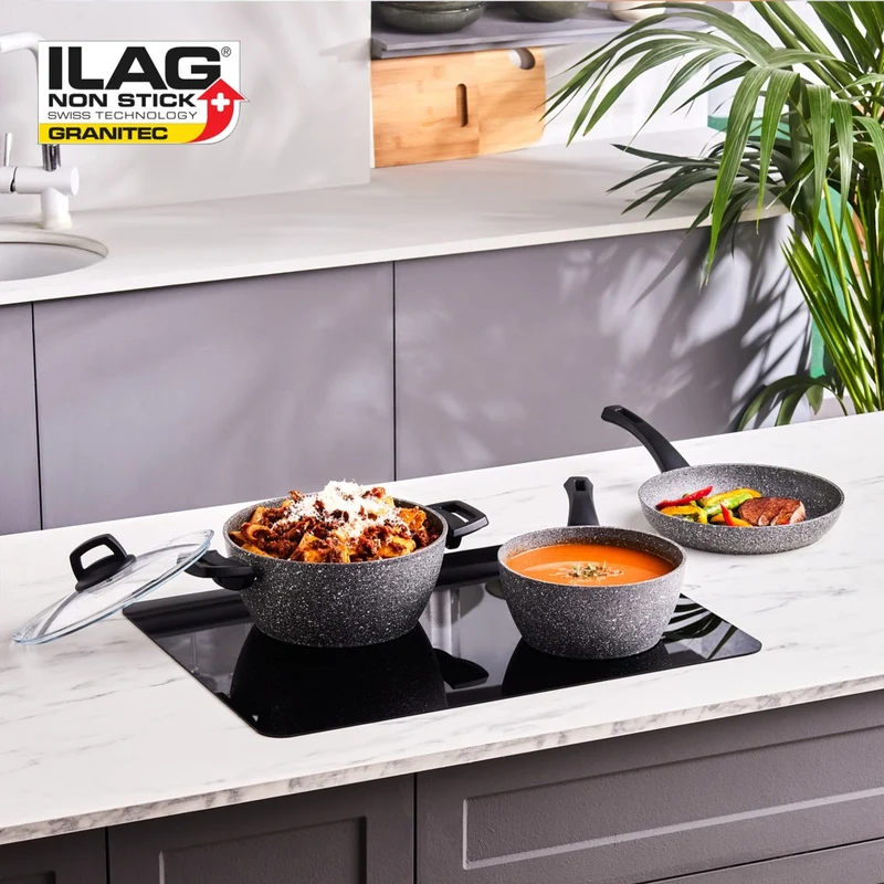 Karaca Gris Biogranite Induktion-Basis Kochgeschirr-Set, 5 Teilig
