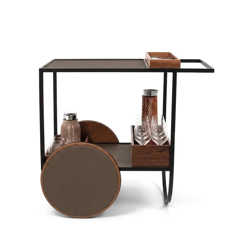 Serving Trolley with Wheels MAGENTA by Pinetti