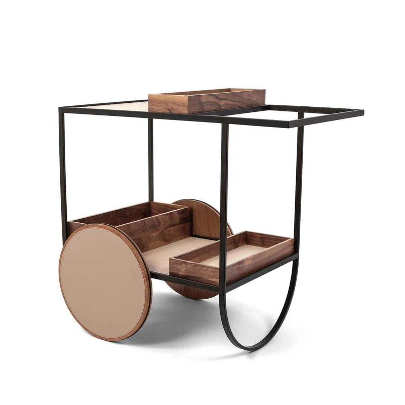 Serving Trolley with Wheels MAGENTA by Pinetti
