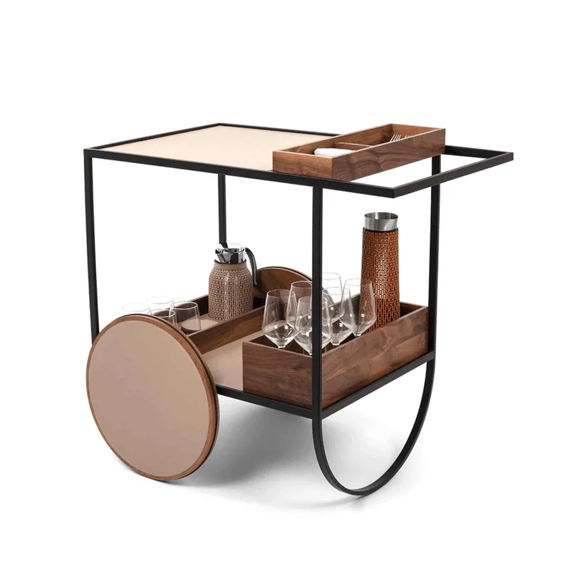 Serving Trolley with Wheels MAGENTA by Pinetti