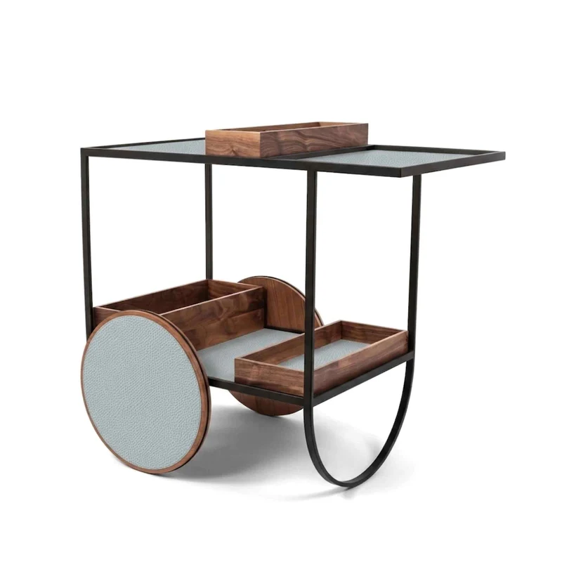 Serving Trolley with Wheels MAGENTA by Pinetti