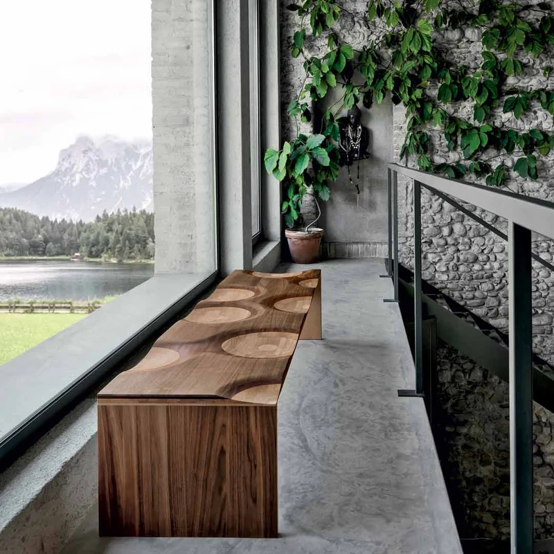 Wood Bench RIPPLES by Toyo Ito for Horm