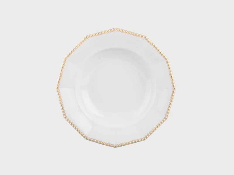 Teller tief | Perl | Gold | 25 cm