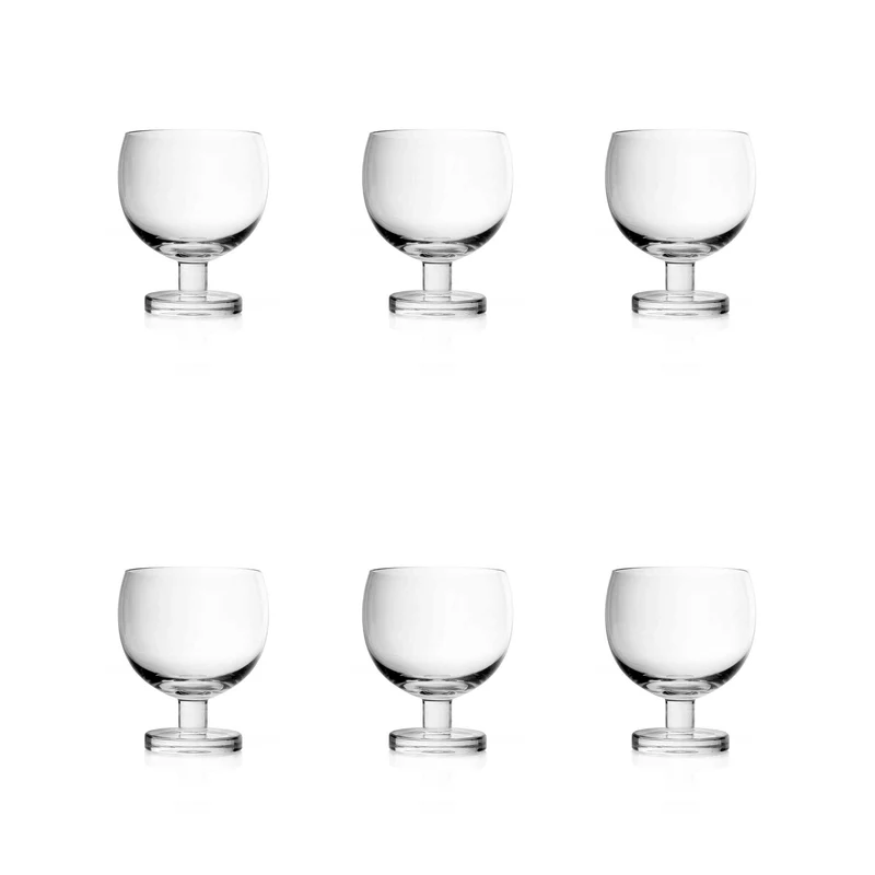 Blown Glass Water Glasses TULIP Set of Six by Aldo Cibic for Paola C
