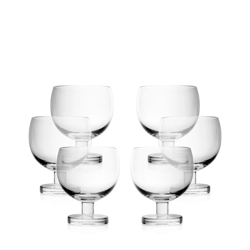 Blown Glass Water Glasses TULIP Set of Six by Aldo Cibic for Paola C