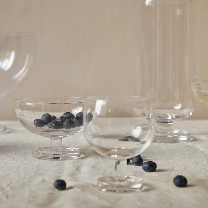 Blown Glass Water Glasses TULIP Set of Six by Aldo Cibic for Paola C