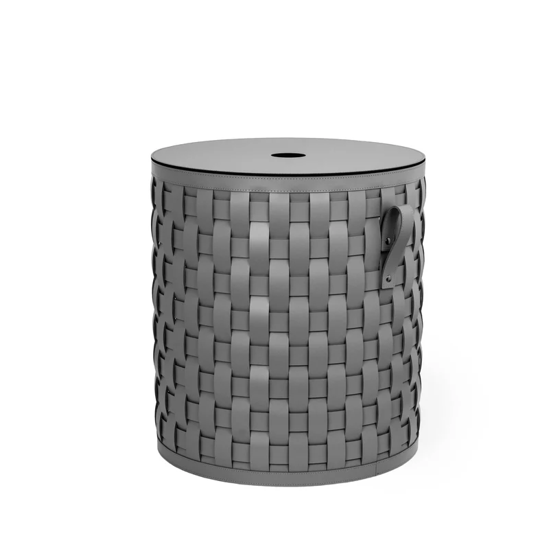 Round Leather Laundry Baskets DEMETRA by Pinetti