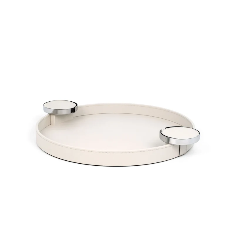Round Leather Tray DIONISO by Pinetti