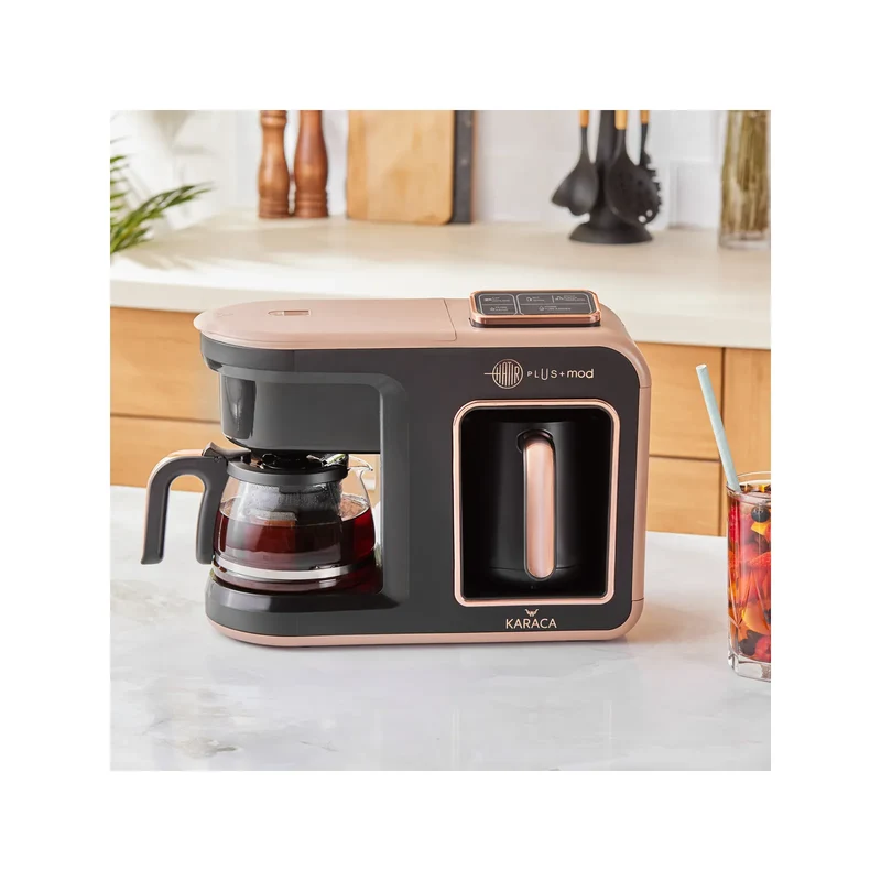 Karaca Hatır Plus Mod 5 in 1 Tee und Kaffeemaschine Rosie Brown, 1385W