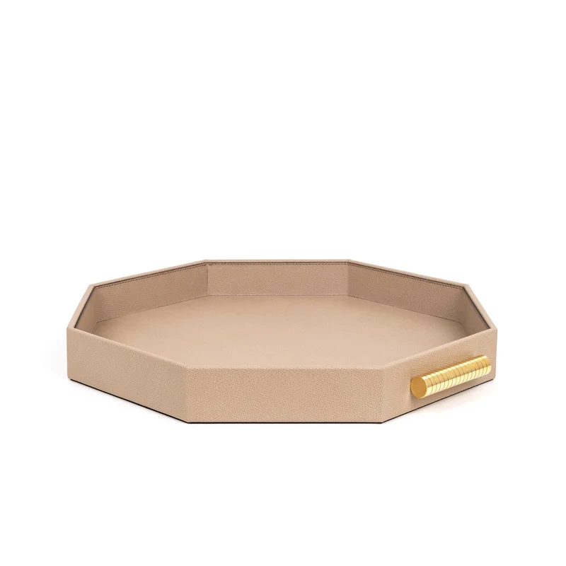 Octagonal Leather Tray GRACE by Pinetti