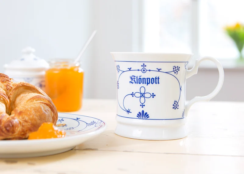 Kaffeebecher Porzellan Indisch Blau