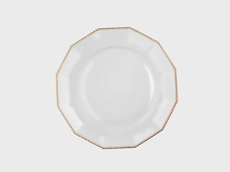 Teller | Perl | Gold | 32 cm