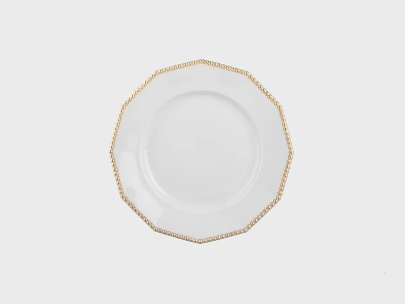 Teller | Perl | Gold | 21 cm