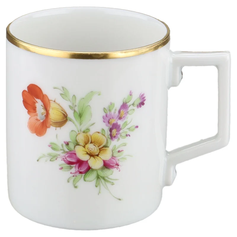Mokkatasse Espressotasse Blüte Rot, Grau, Gelb