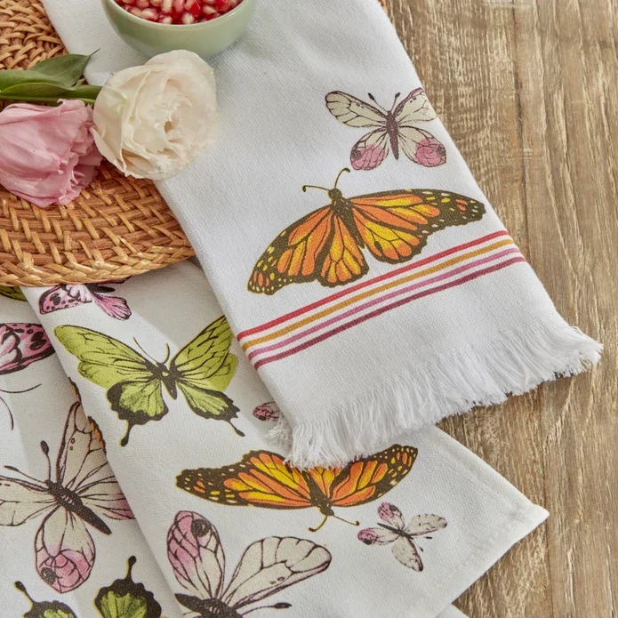 Karaca Home Butterfly 100% Baumwolle 2-teiliges Küchentuch