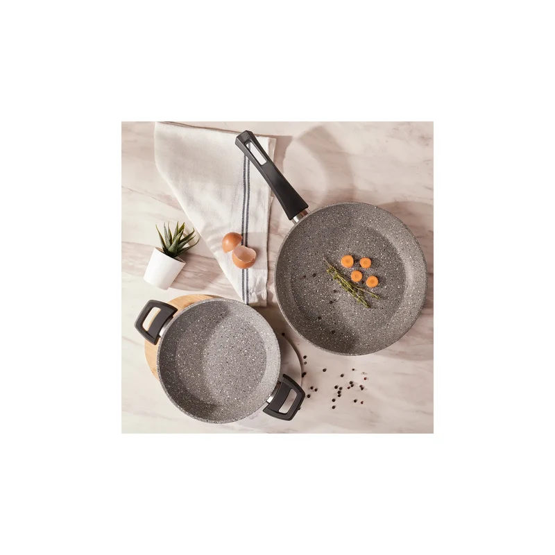 Karaca Gris Bio Granit Pfanne und flache Bratpfanne Set